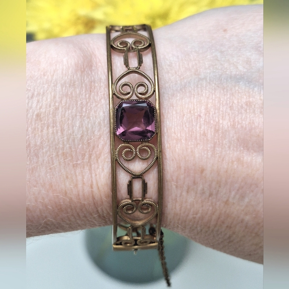 Amethyst Art Deco | Bangle Bracelet